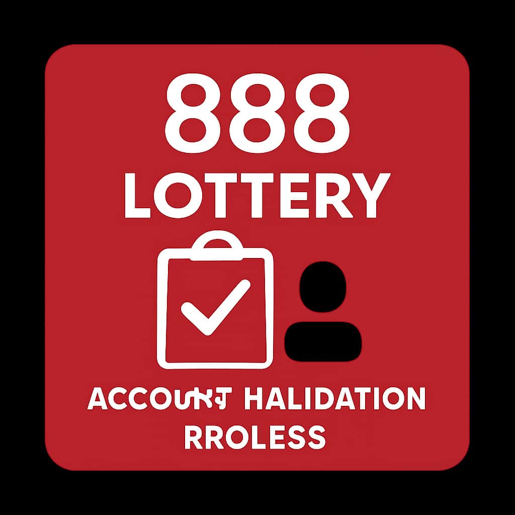 An informative badge for 888 Lottery Account Validation Process.