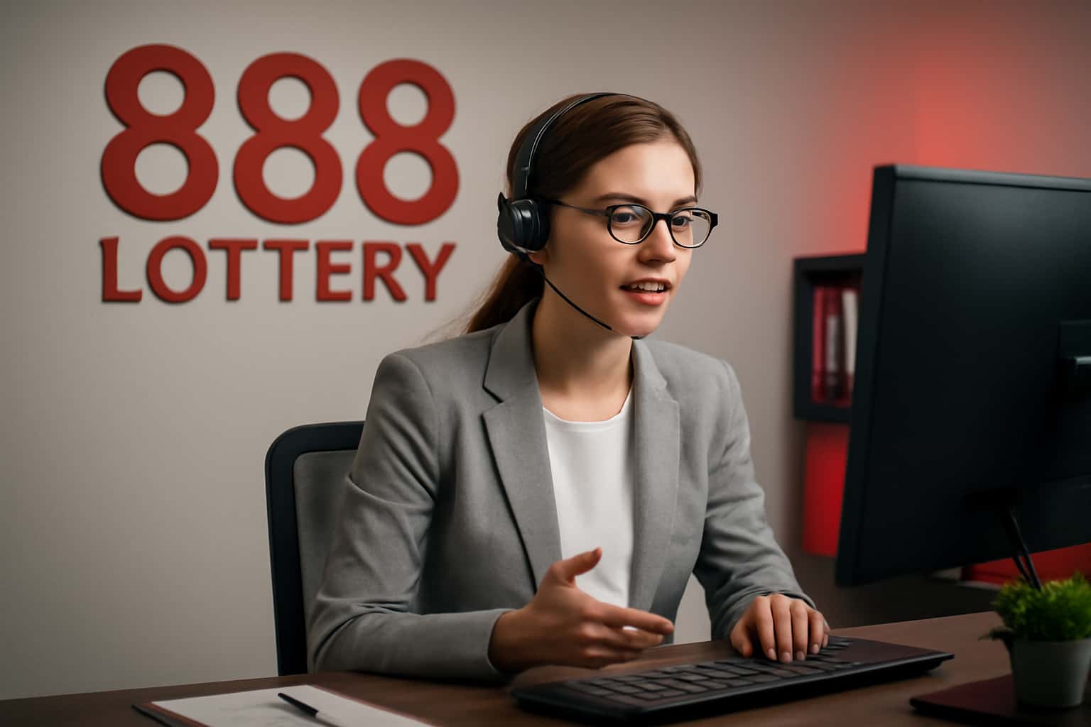 Informational scene depicting 888 Lottery Customer Service Insights.
