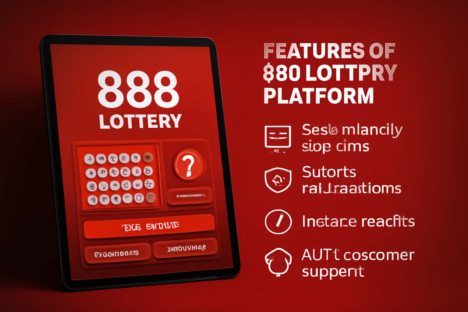 An informative scene detailing features of the 888 Lottery Platform, showcasing user-friendly design.