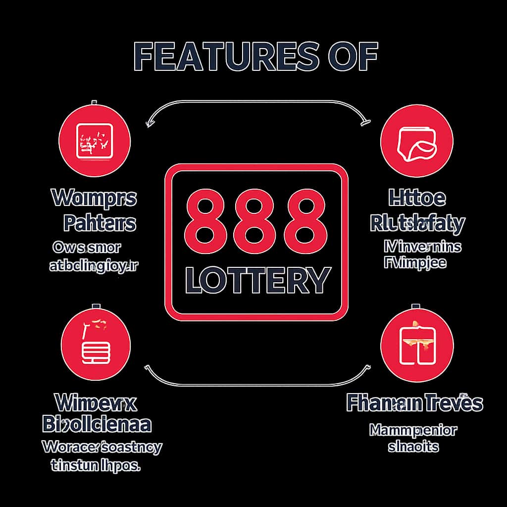 A diagram illustrating key features of the 888 Lottery Platform.