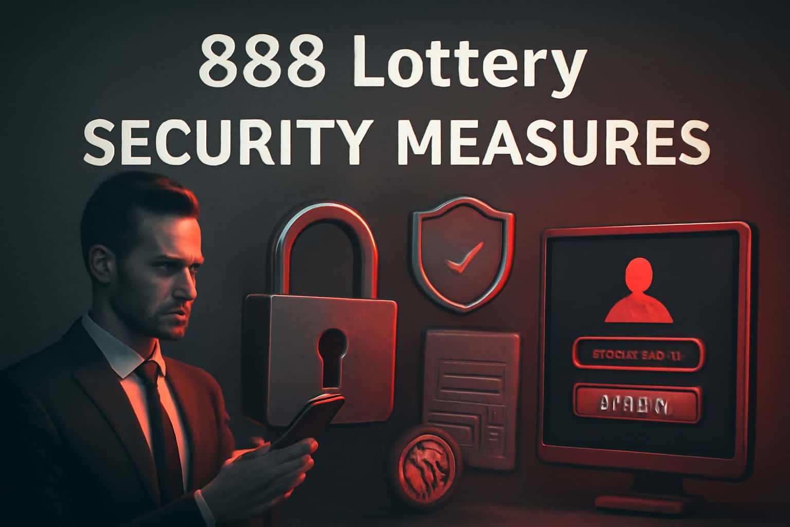 An informative visual representation of security measures related to the 888 Lottery.