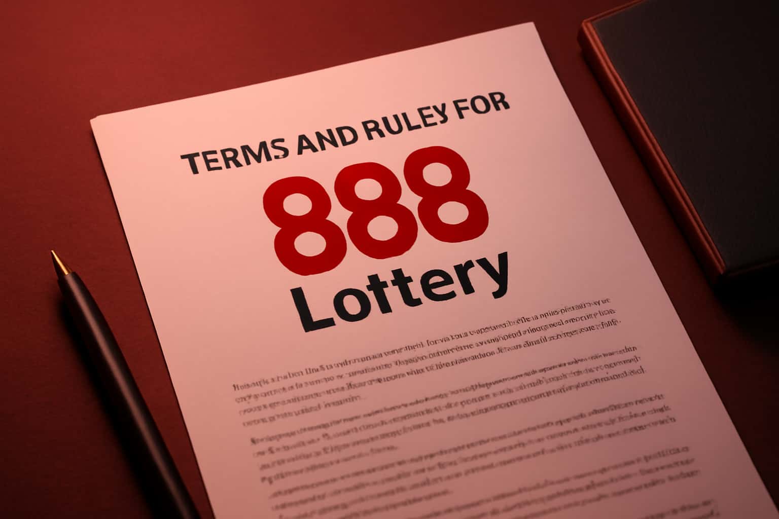 An informative visual representation of the Terms and Rules for 888 Lottery.