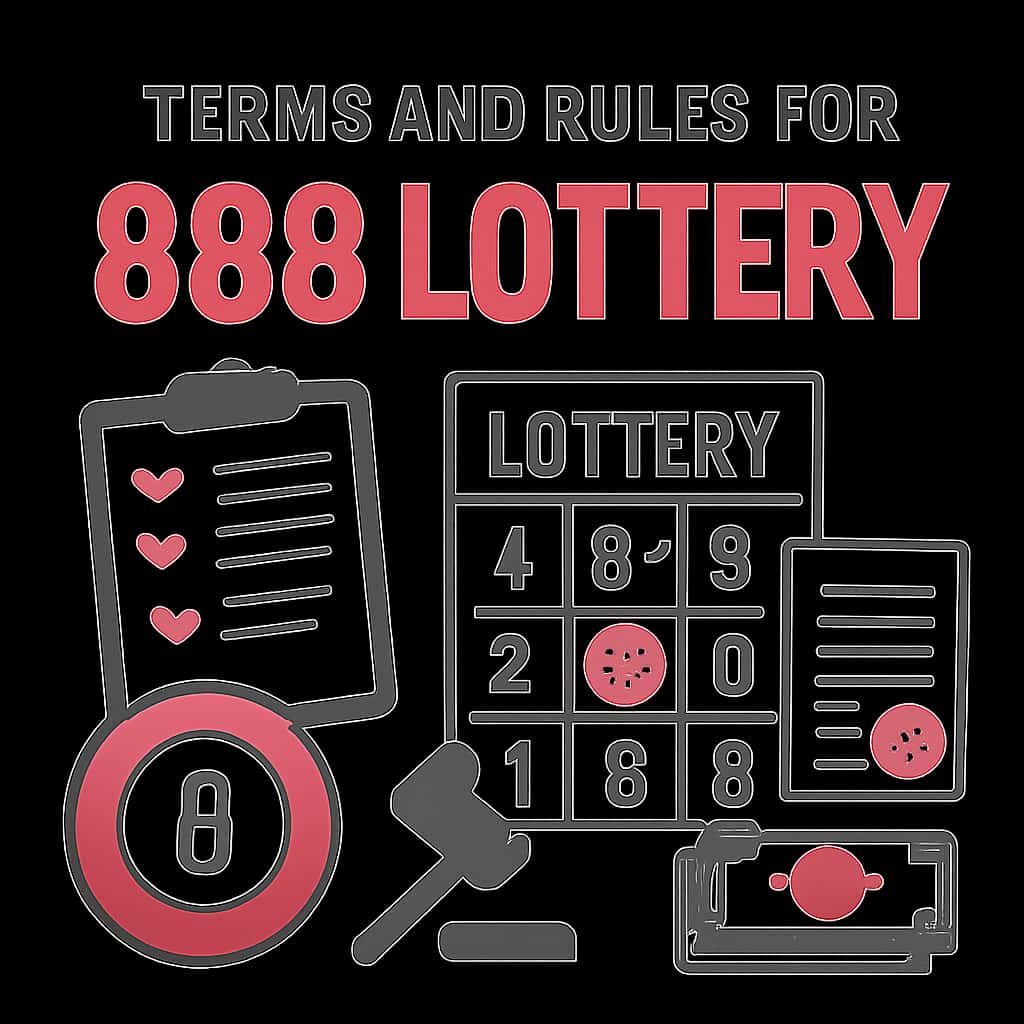 An educational illustration about the Terms and Rules for 888 Lottery.