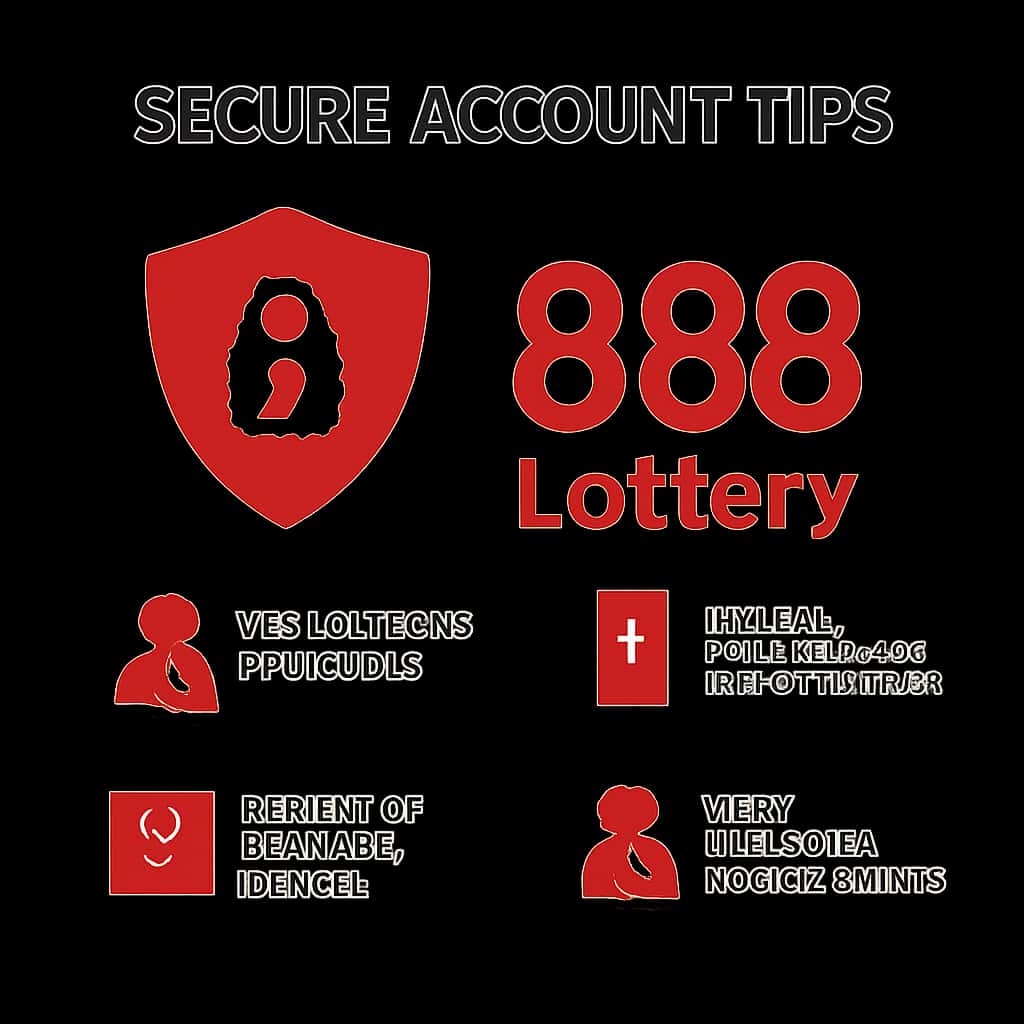 Diagram illustrating secure practices for 888 Lottery accounts.